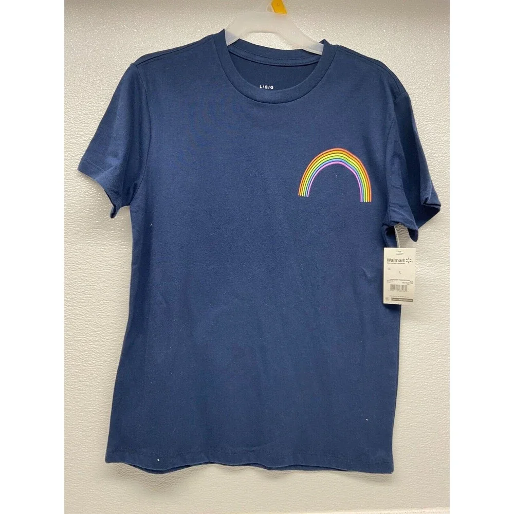 Statement Pride "Love Wins" Youth Navy Blue T-shirt Size L/G - Picture 1 of 4